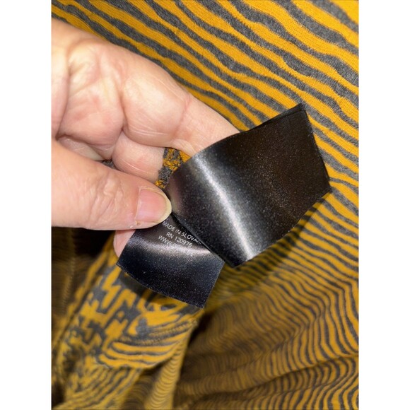 OSKA Tunic Dress Orange Black Striped Long Sleeve Pullover Stretch Lagenlook 2 M - Picture 9 of 10